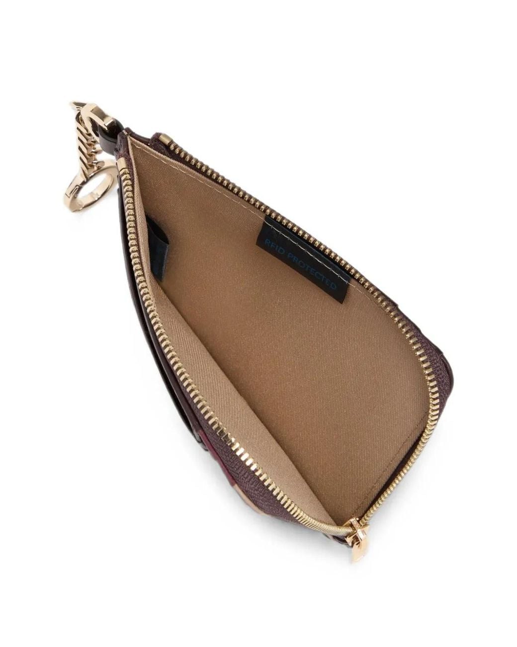 Piquadro Purple Keychain Card Holder, 8 Slots & Rfid Protection