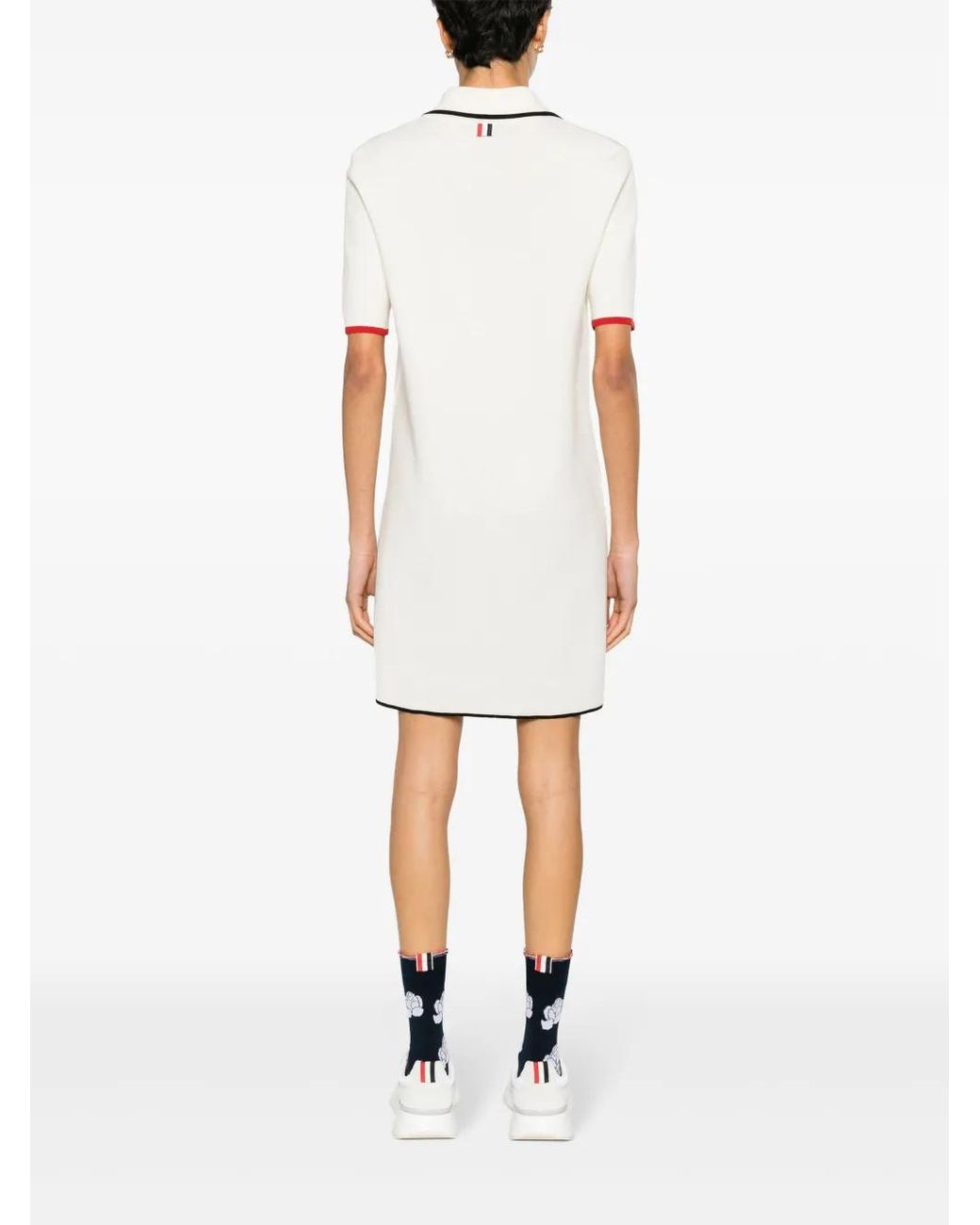 Thom Browne White Rwb-Stripe Virgin Wool Dress