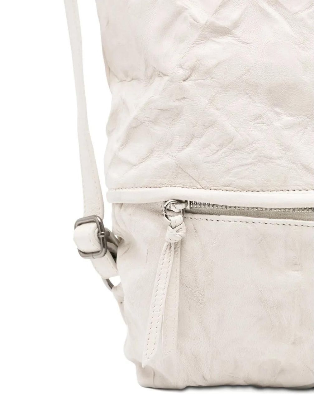 Reptile's House White Leather Backpack