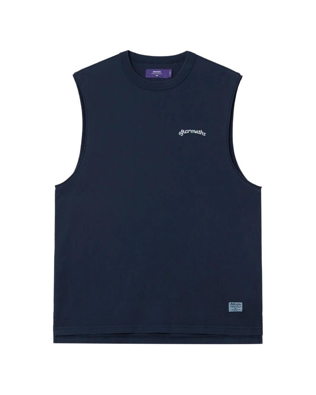 AFTERMATHS Blue Graphic-Print Cotton Tank Top for men