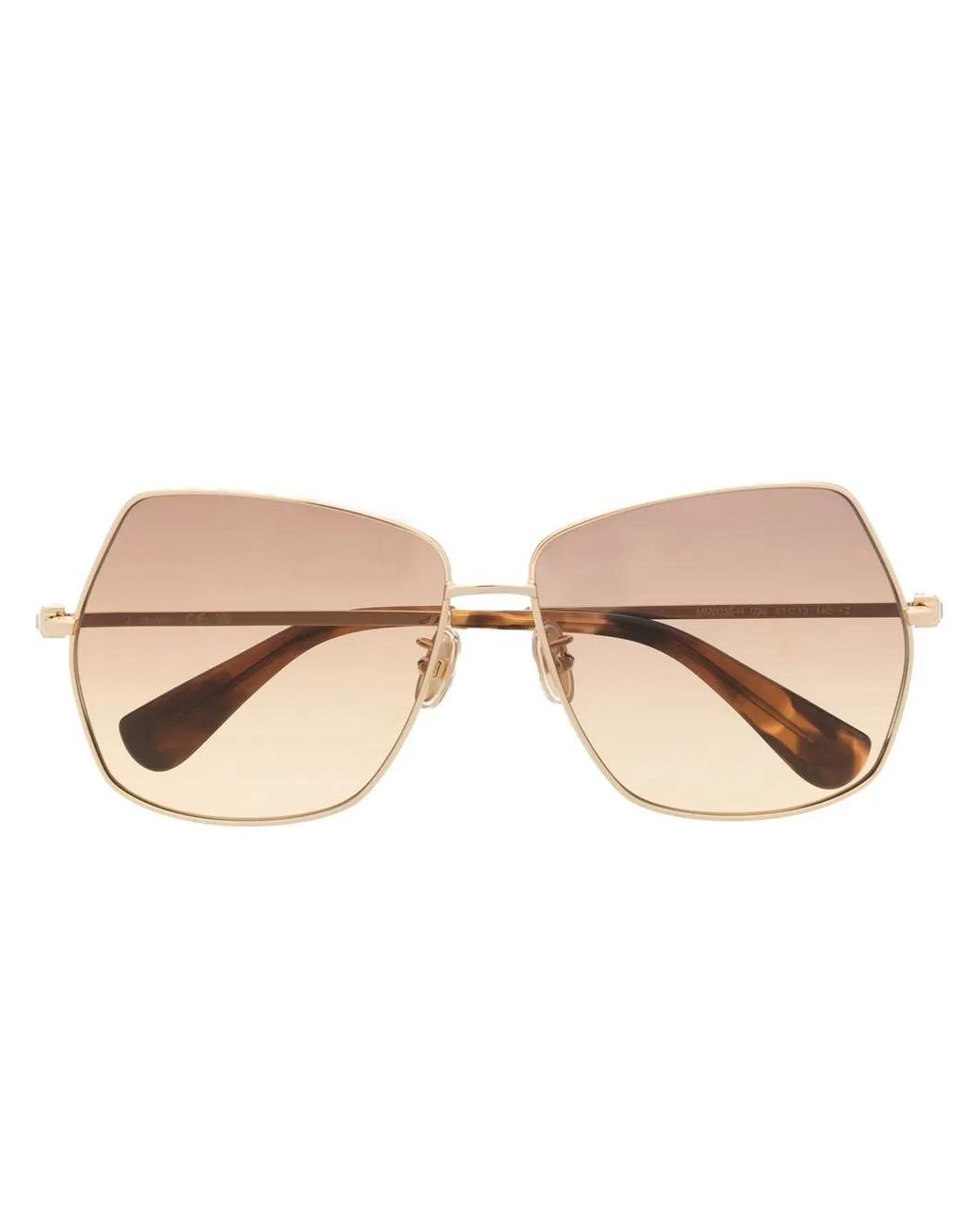 Max Mara Eyewear Natural Oversize-Frame Gradient-Lens Sunglasses
