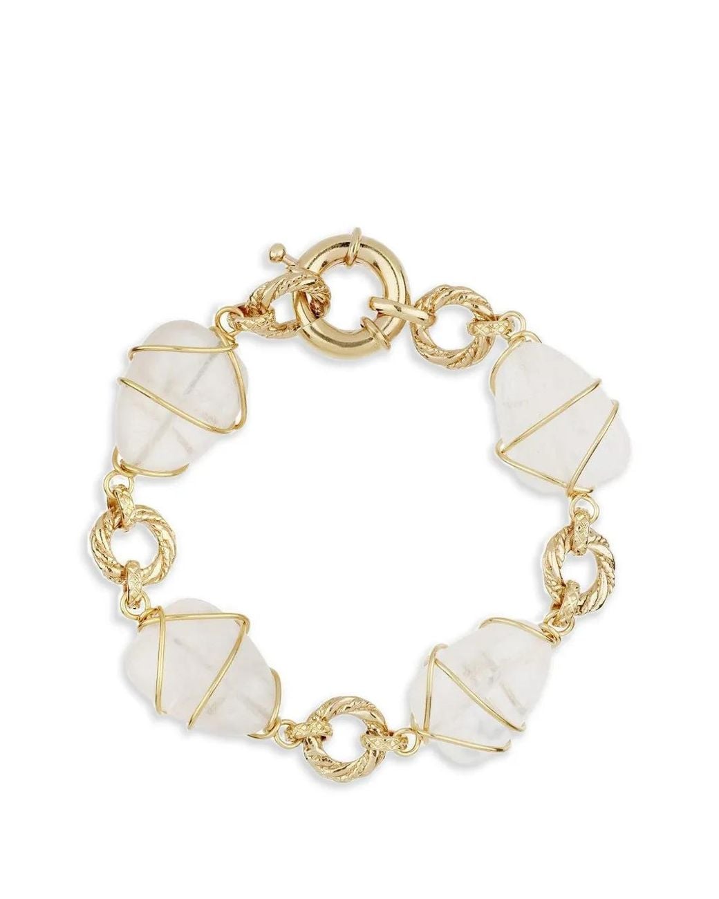 Gas Bijoux Metallic Rock Crystal Wire-Wrapped Bracelet