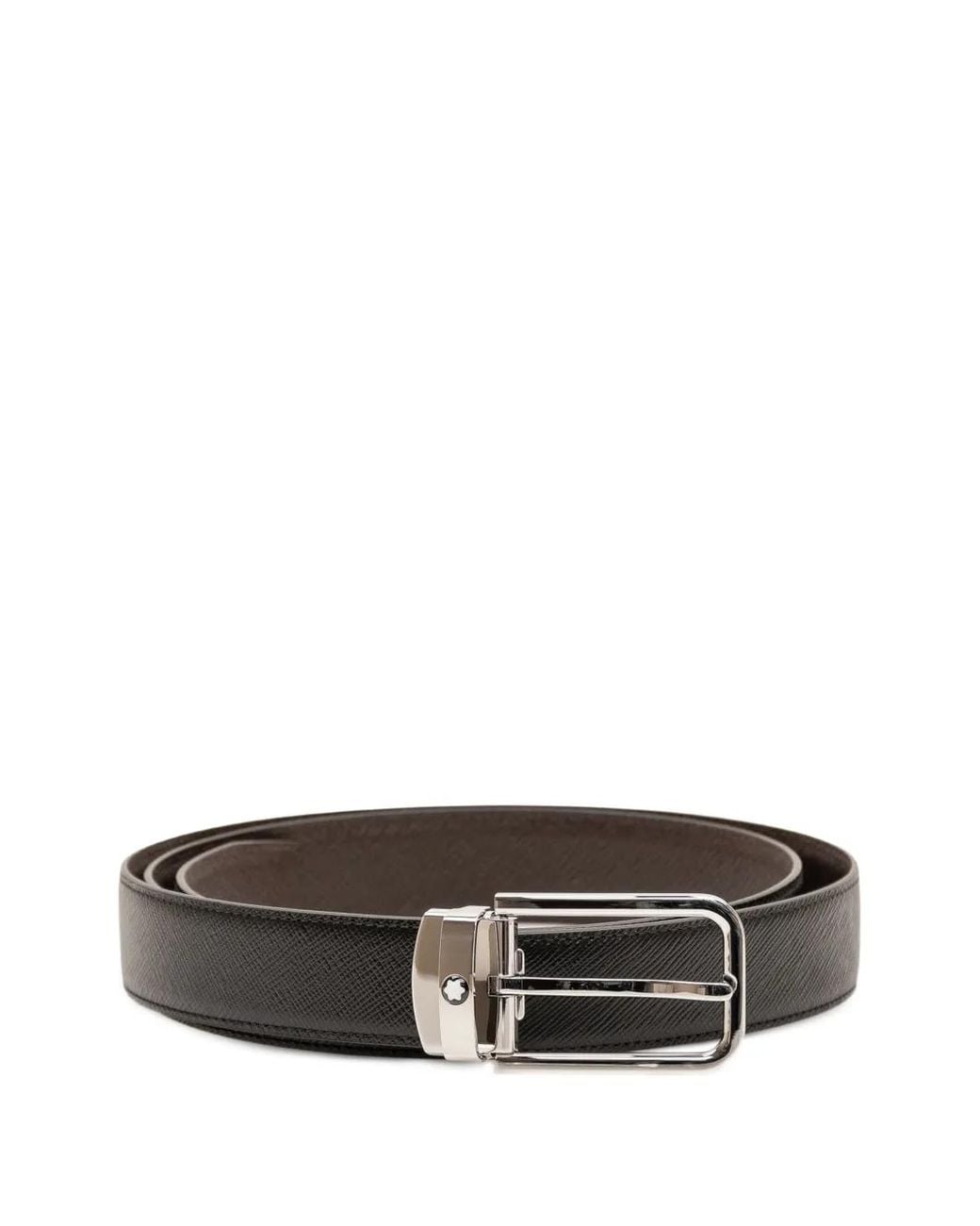 Montblanc Gray Reversible Cross-Grain Belt for men