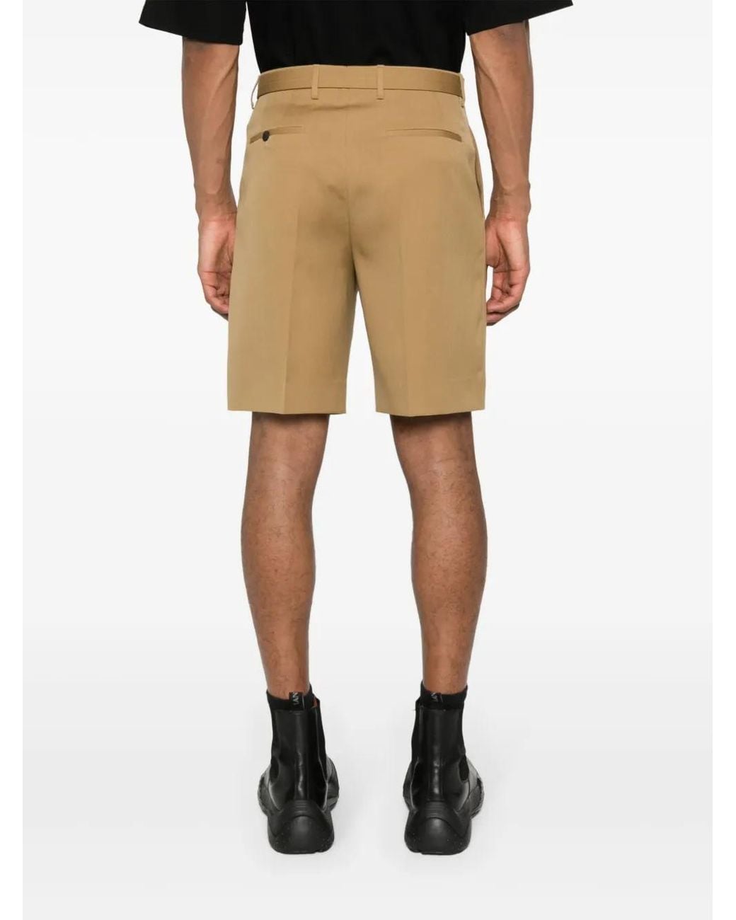 Lanvin Geplooide Shorts in het Natural voor heren