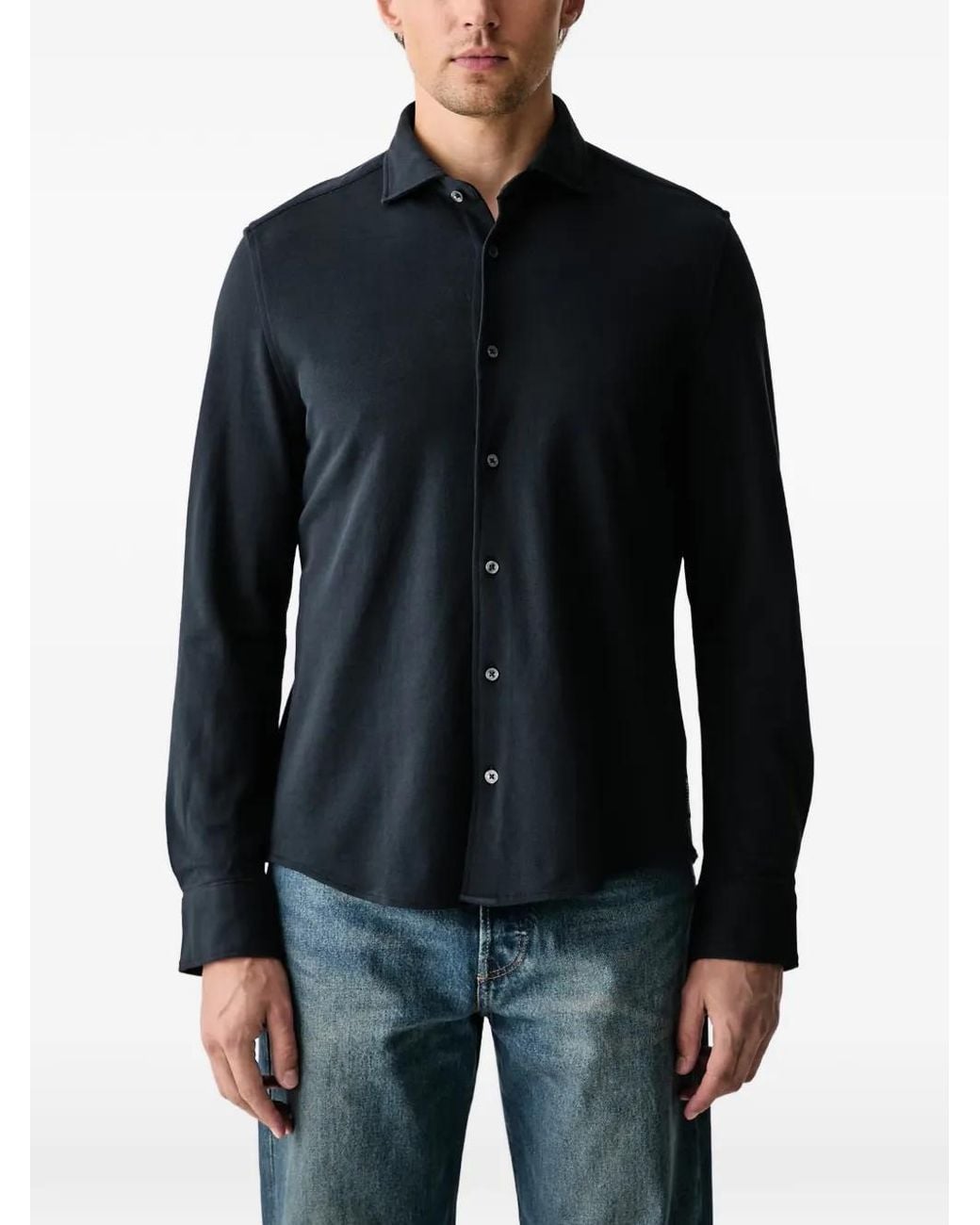 Marc O' Polo Black Long-Sleeve Cotton Shirt for men