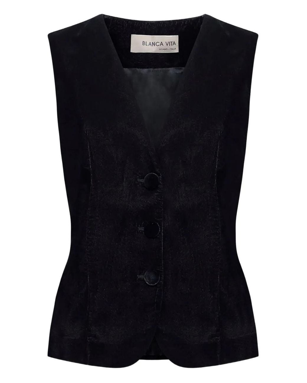 Blanca Vita Black Velvet Button Jacket