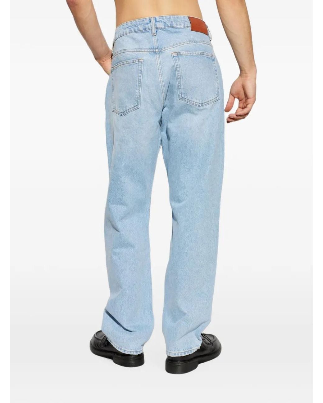Studio Nicholson Blue Bleached-Wash Distressed Jeans for men