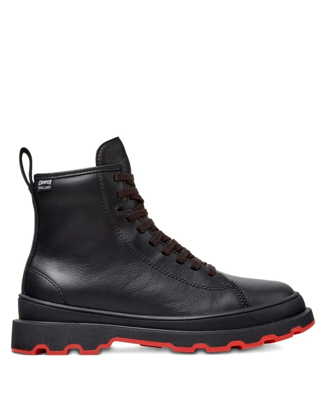 Camper Black Lace-Up Leather Combat Boots