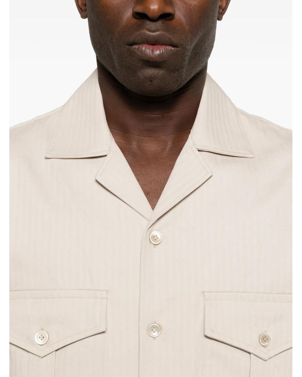 Eleventy White Flap Pockets Shirt for men
