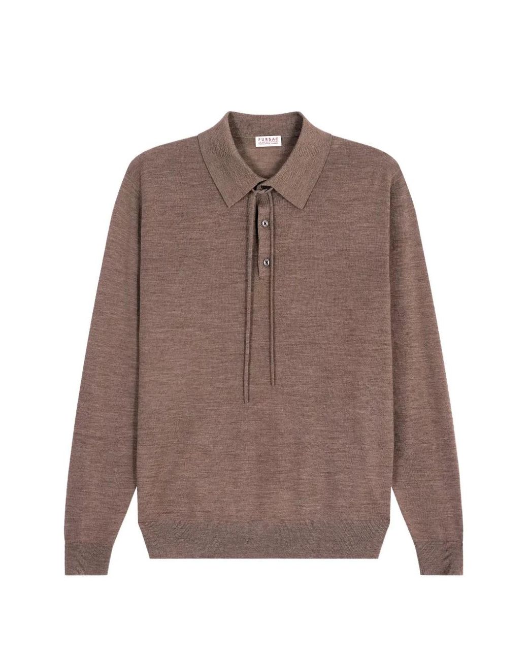 Fursac Brown T-Shirt En Laine Mérinos for men