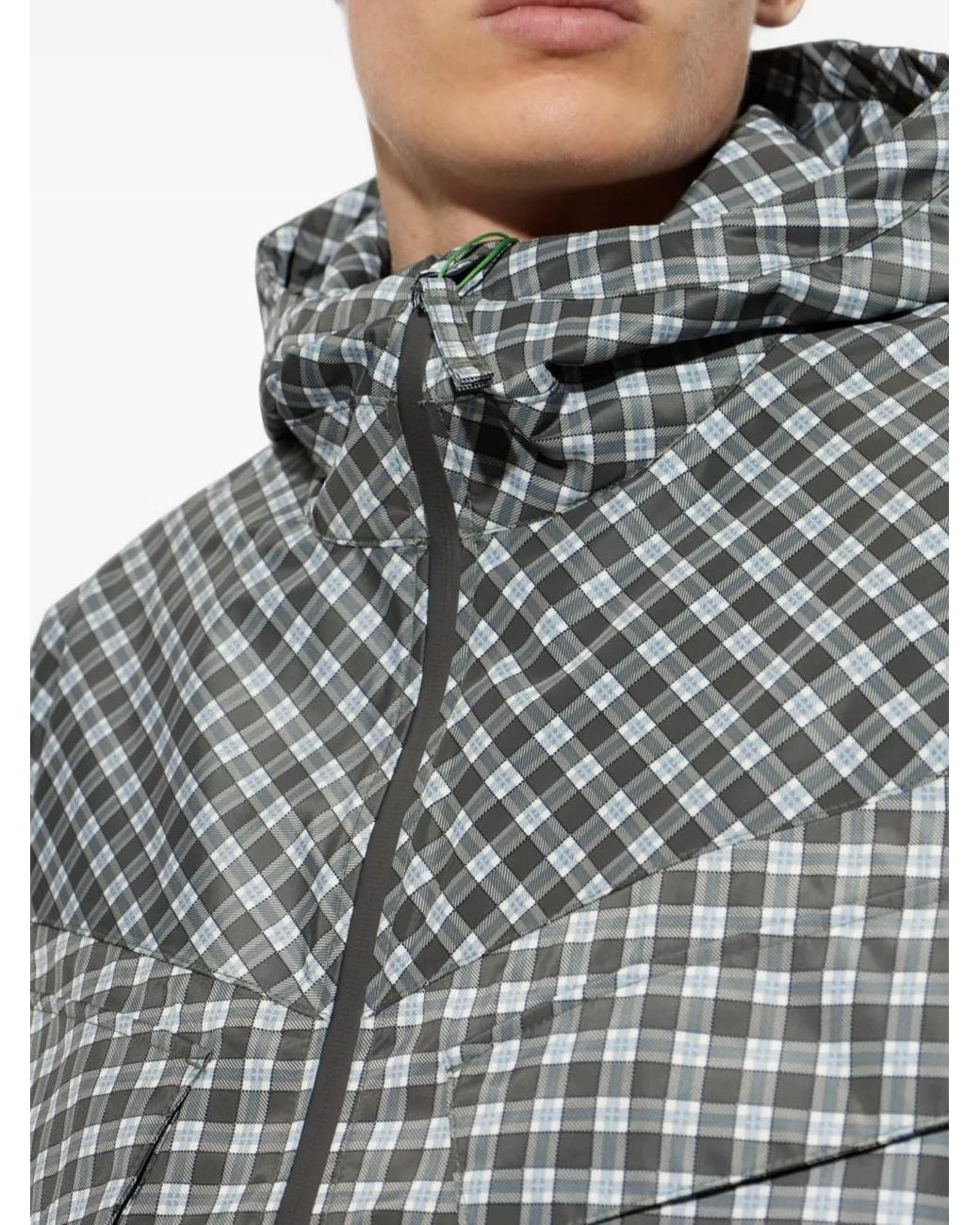 KENZO Gray Checks Hooded Jacket for men