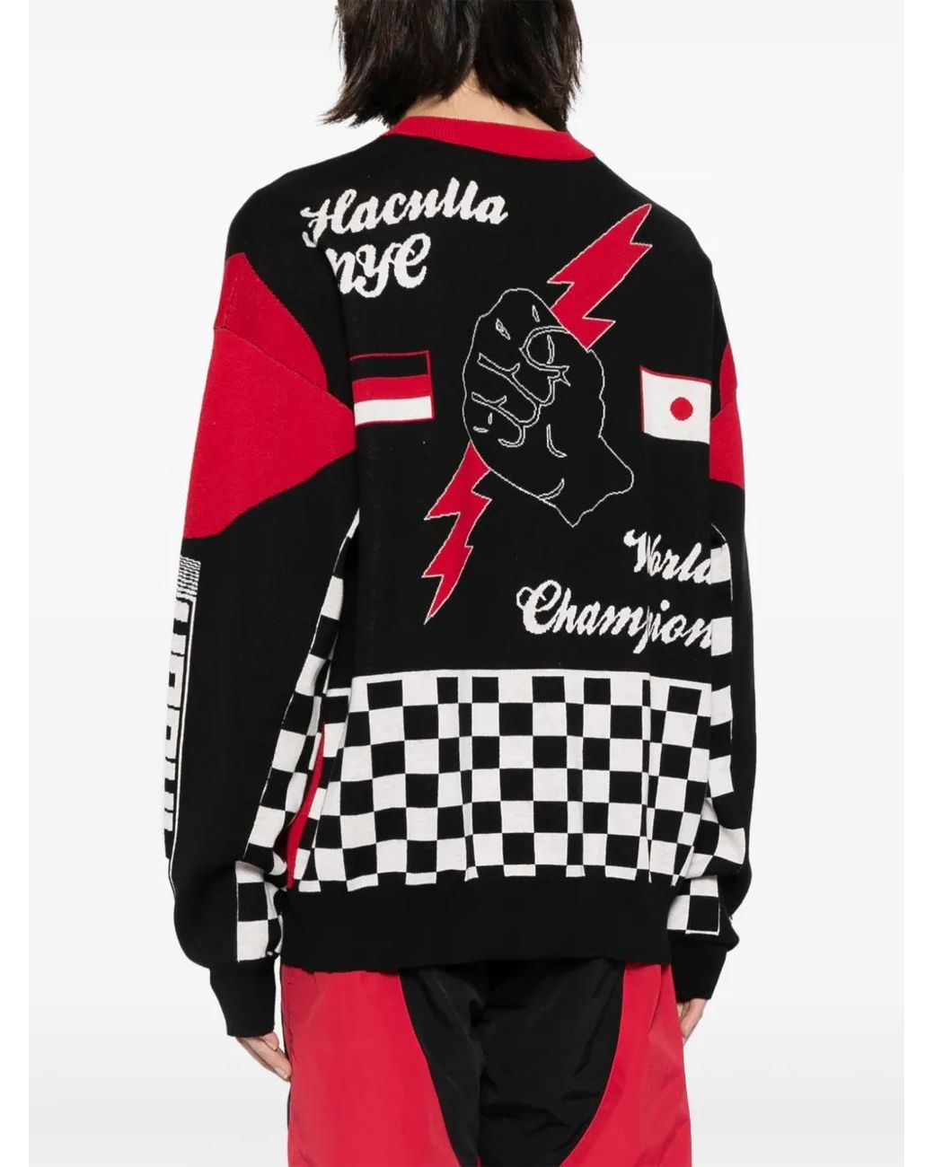 Haculla Gray Graphic-Print Cotton Jumper for men
