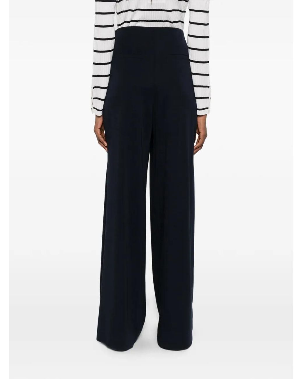 Max Mara Black Elastic-Waistband Flowing Trousers