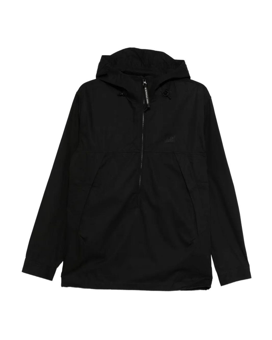 C P Company Black Half-Zip Hooded Jacket for men