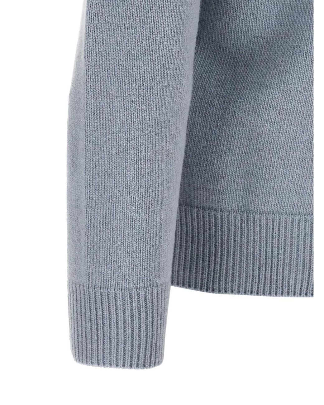 Stone Island Blue 5100005 Full Rib Cotton Bouclé Hooded Zip-Up Jumper for men