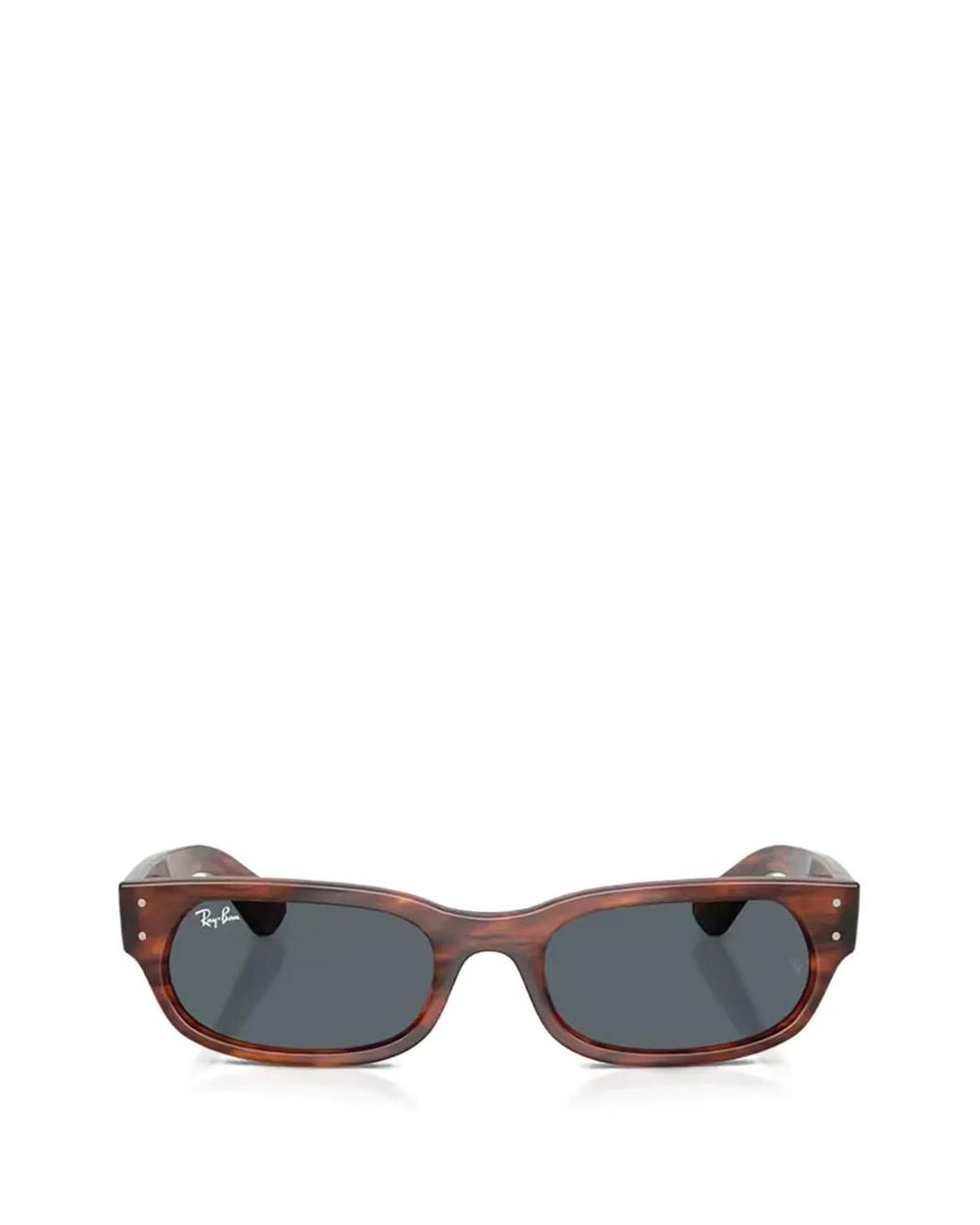 Ray-Ban Gray Rectangle-Frame Sunglasses