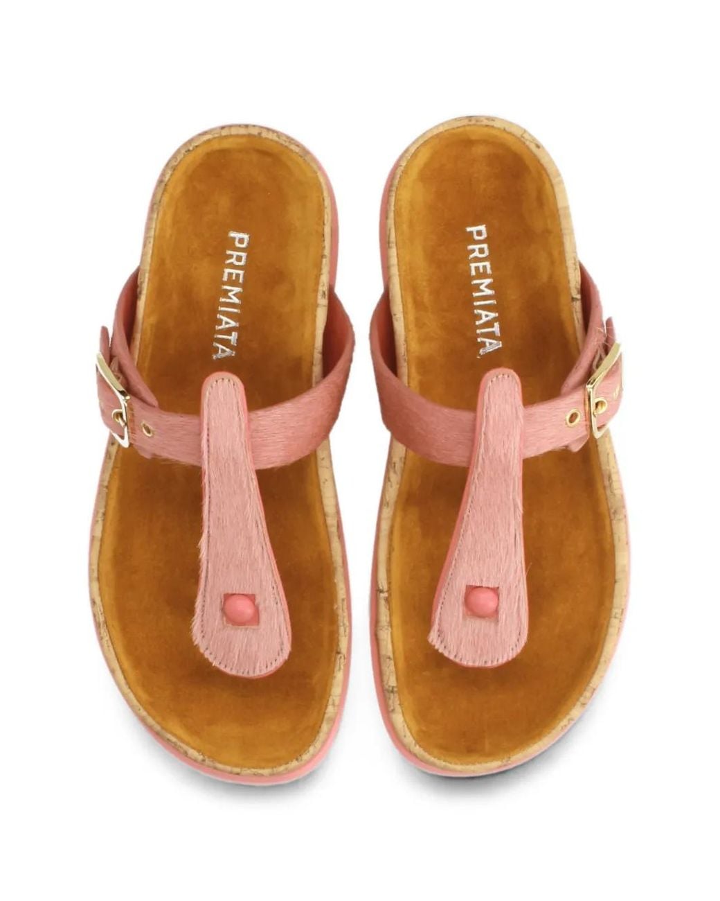 Premiata Pink Buckle-Fastening Calf-Hair Sandals