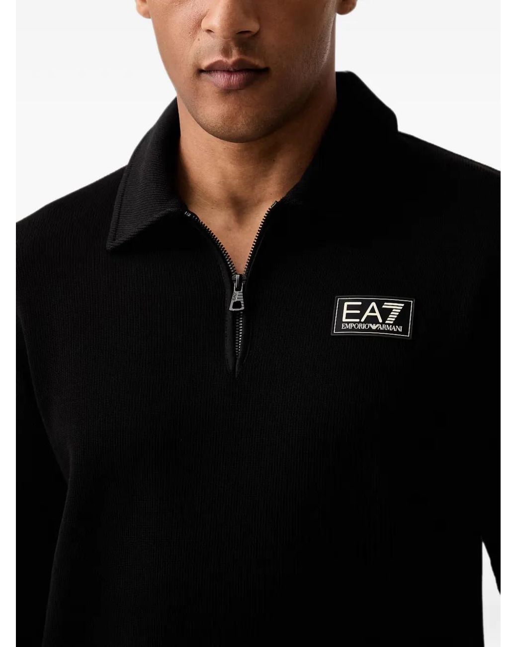 EA7 Sweater Met Logopatch in het Black voor heren