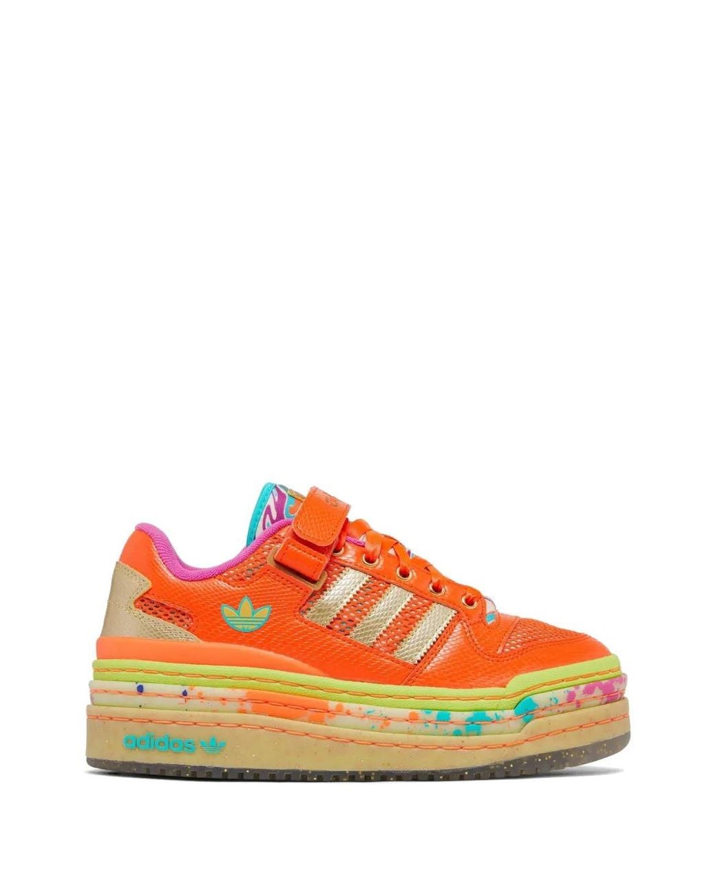 Adidas Orange Baskets À Triple Plateforme