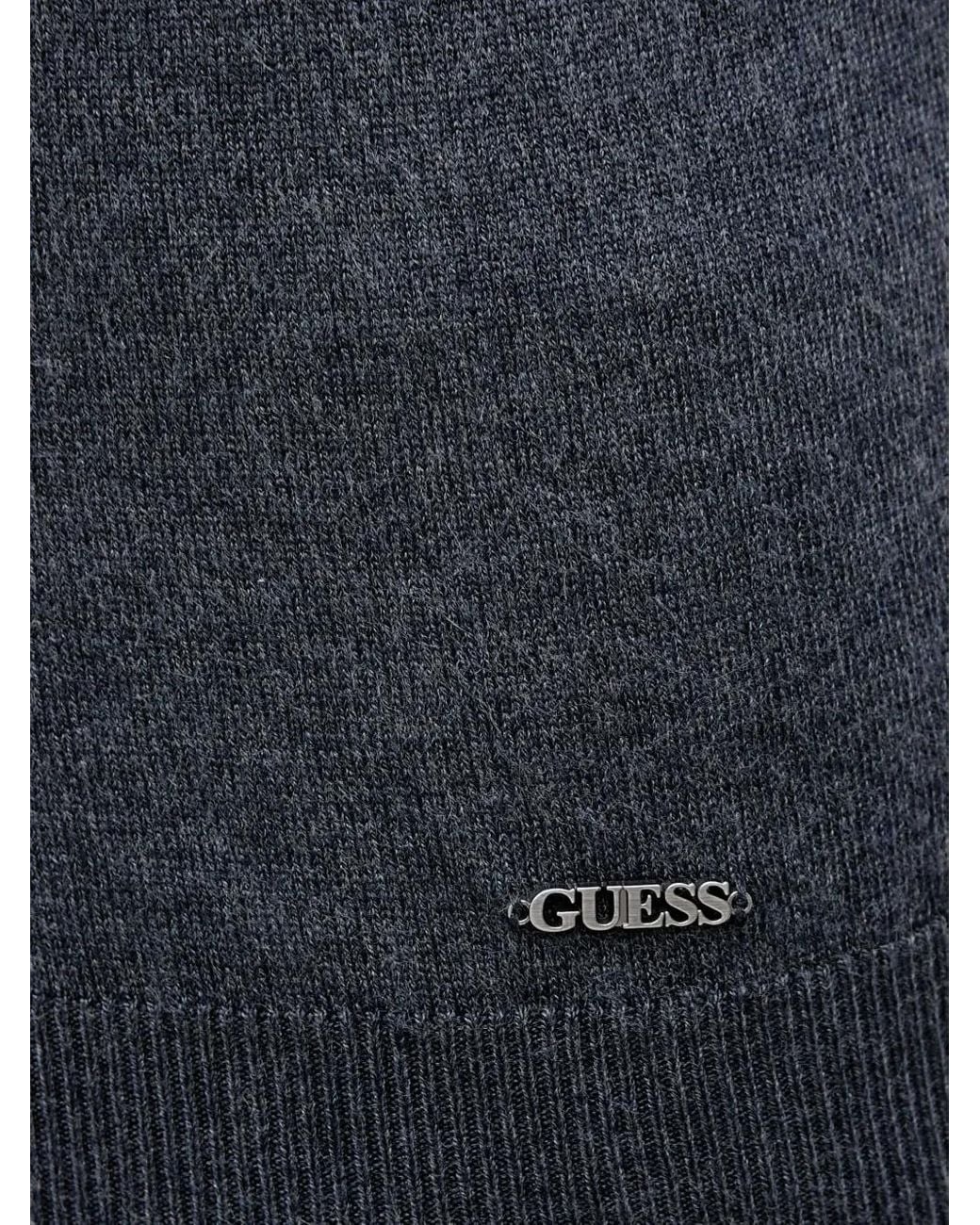 Guess Blue Roll-Neck Logo Sweater for men