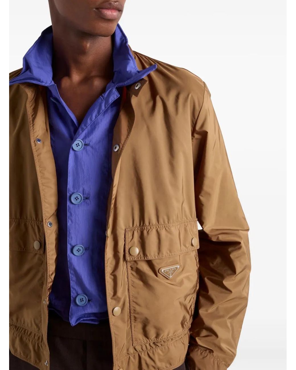 Veste Re-Nylon Prada pour homme en coloris Brown