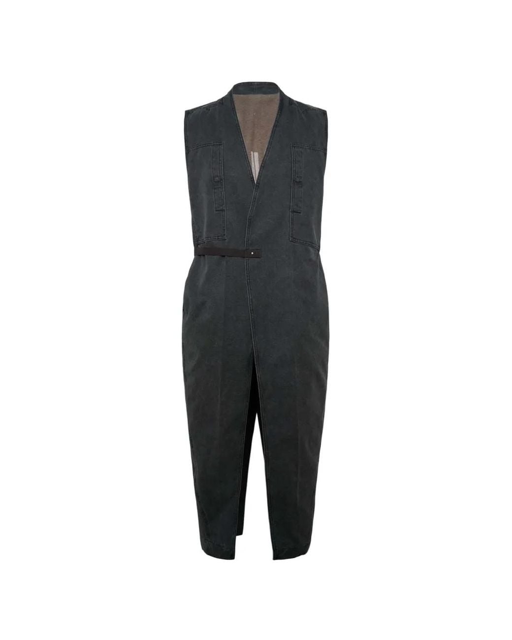 Rick Owens Black Longue Veste Sans Manches Lab for men