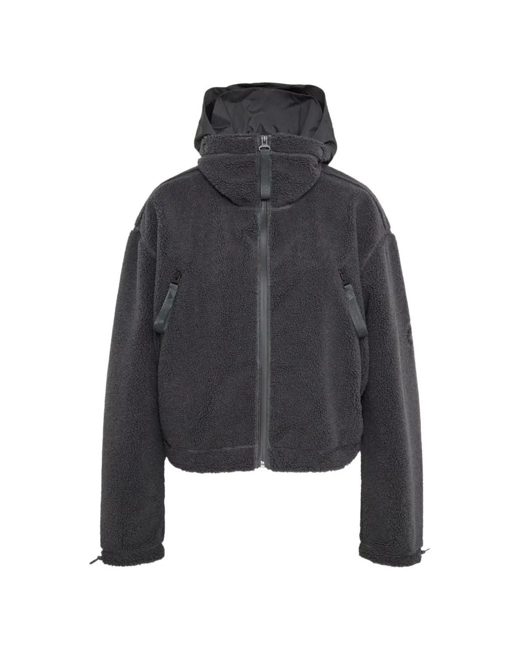 Adidas By Stella McCartney Blue Zip-Fastening High-Neck Faux-Fur Jacket