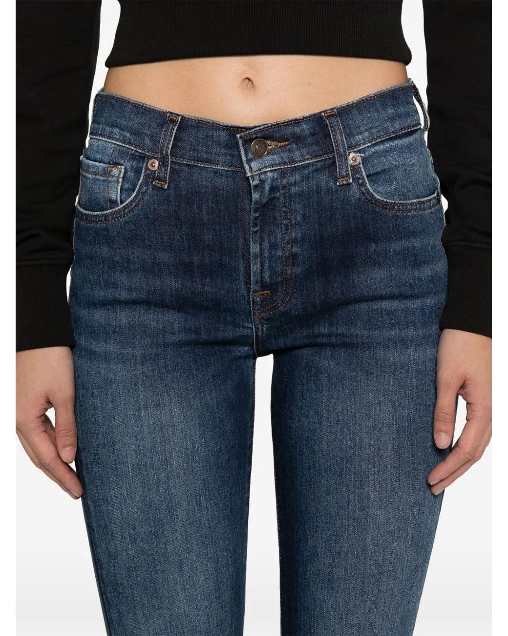 7 For All Mankind Blue Bootcut Jeans