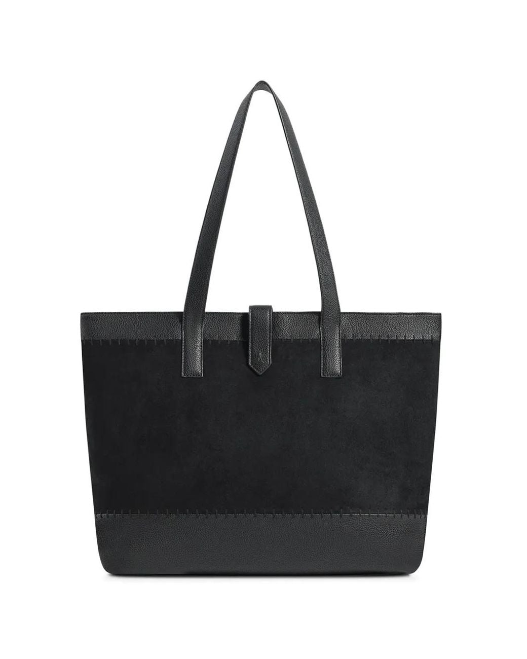Manière De Voir Black Nicolas Suede & Pebbled Leather Whipstitch Tote Bag for men