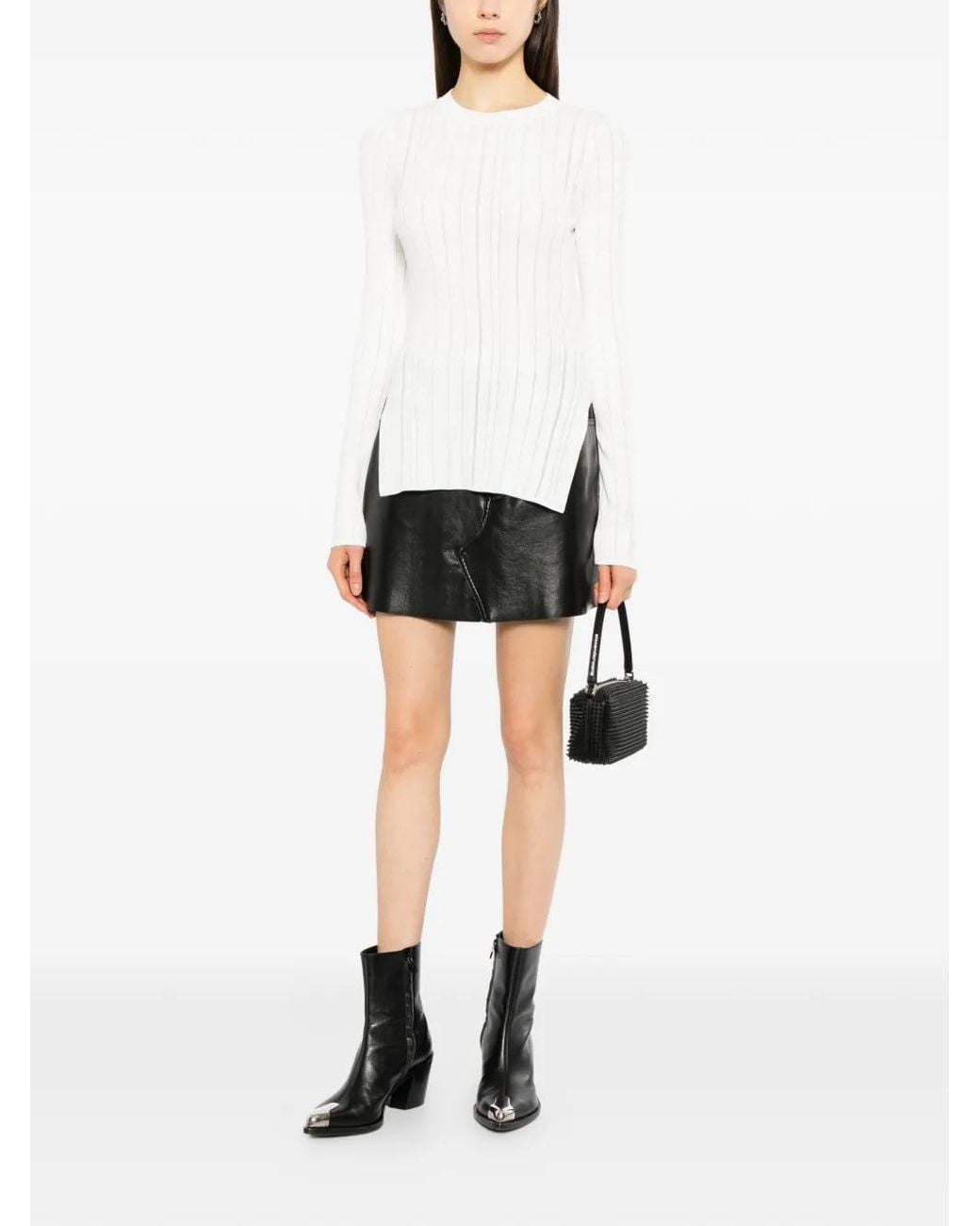 Helmut Lang White Ribbed Top