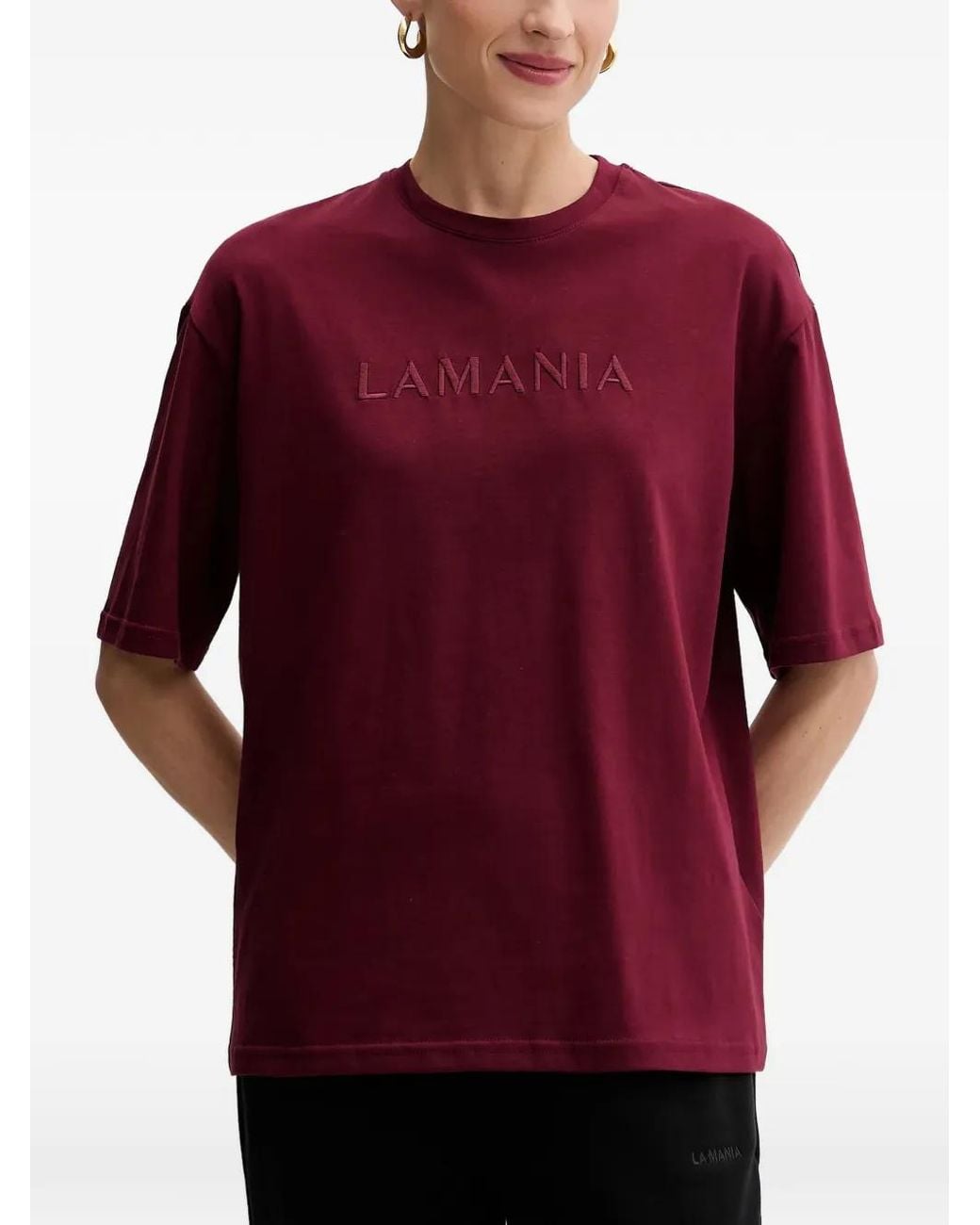 La Mania Melanie Embroidered-Logo T-Shirt