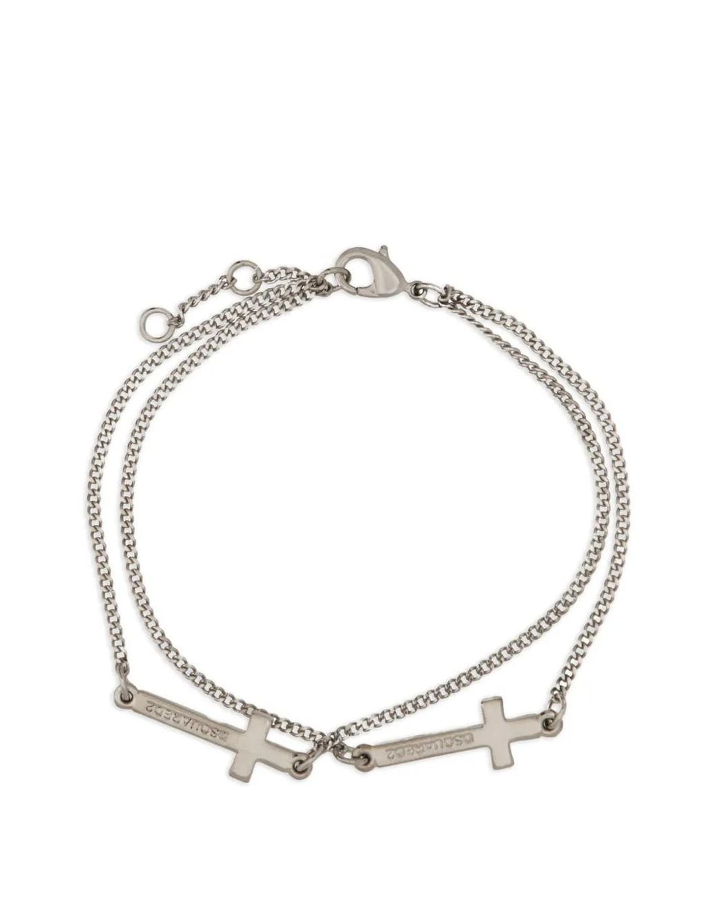 Braccialetto Con Croce di DSquared² in Metallic da Uomo