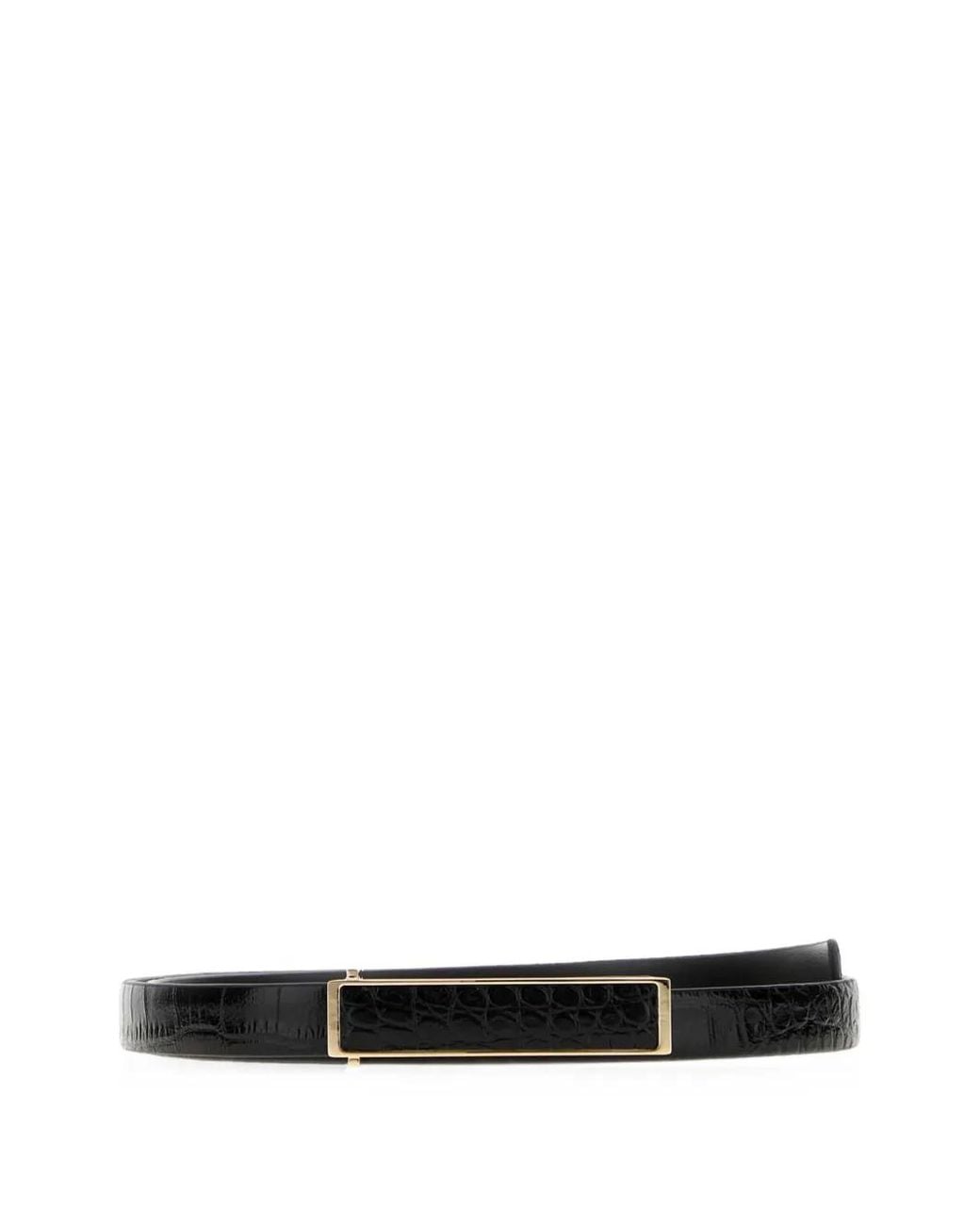 Tom Ford White Croc-Effect Leather Belt