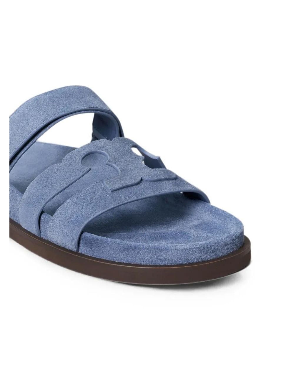 Tory Burch Blue Ines Sport Suede Flat Sandals