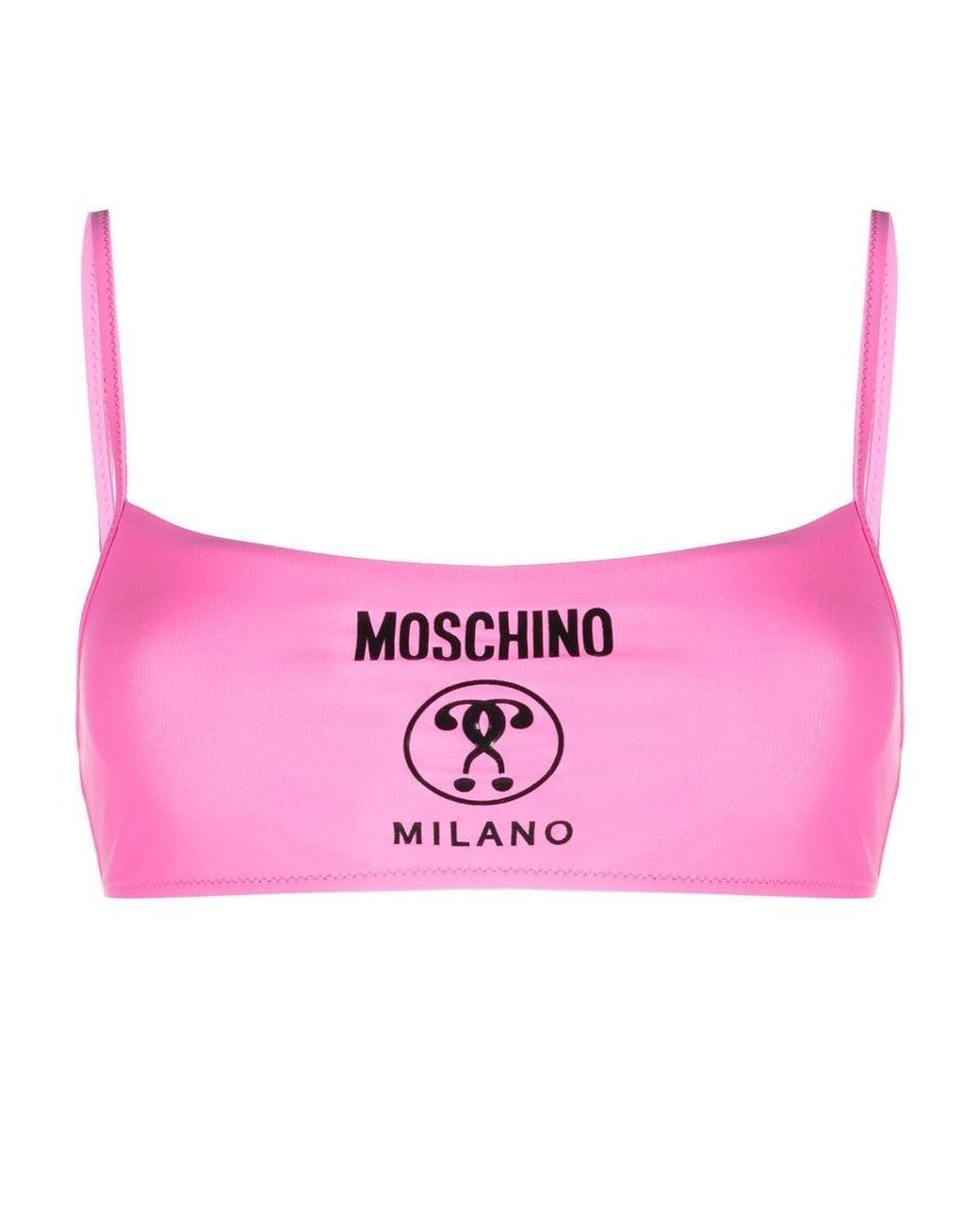 Moschino Logo-print Clasp-fastening Bikini Top in Pink | Lyst