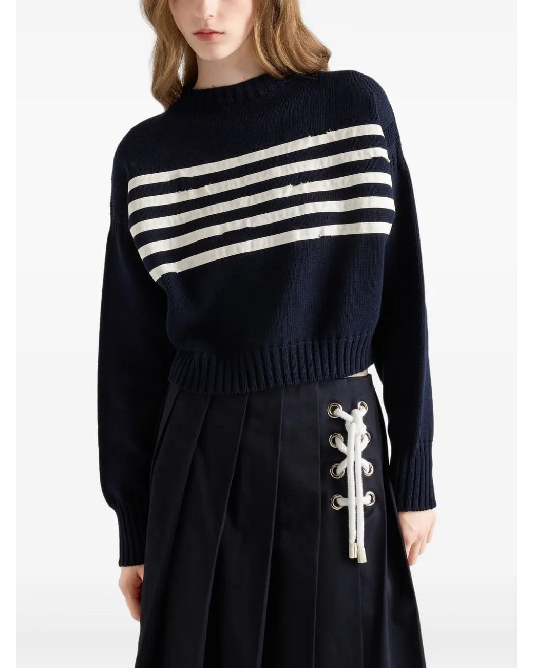 Prada Blue Cotton Pullover