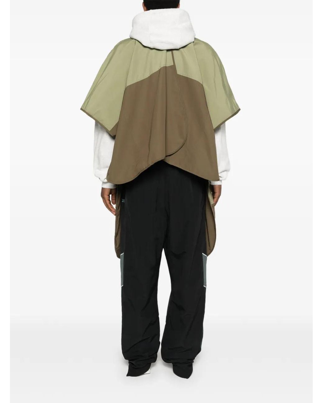 Martine Rose Green Colour-Block Panelled Coat