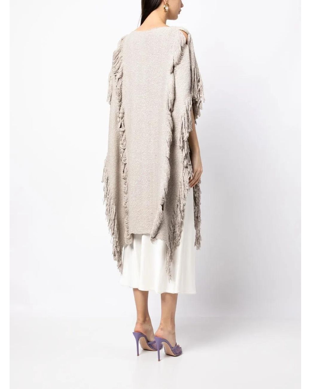 Voz Natural Fringed Poncho-Style Jumper