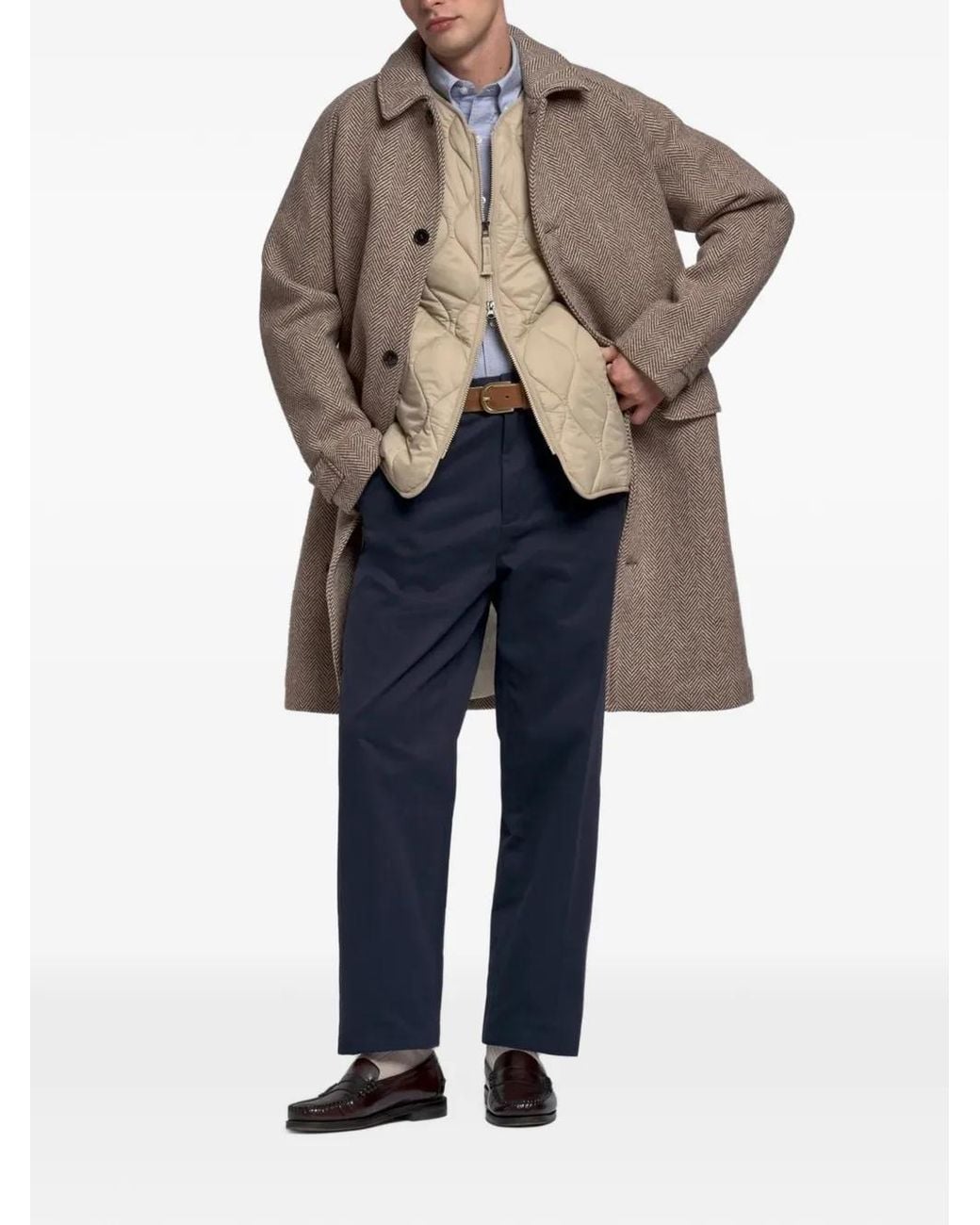 Sebago Natural Bingham Herringbone-Weave Coat
