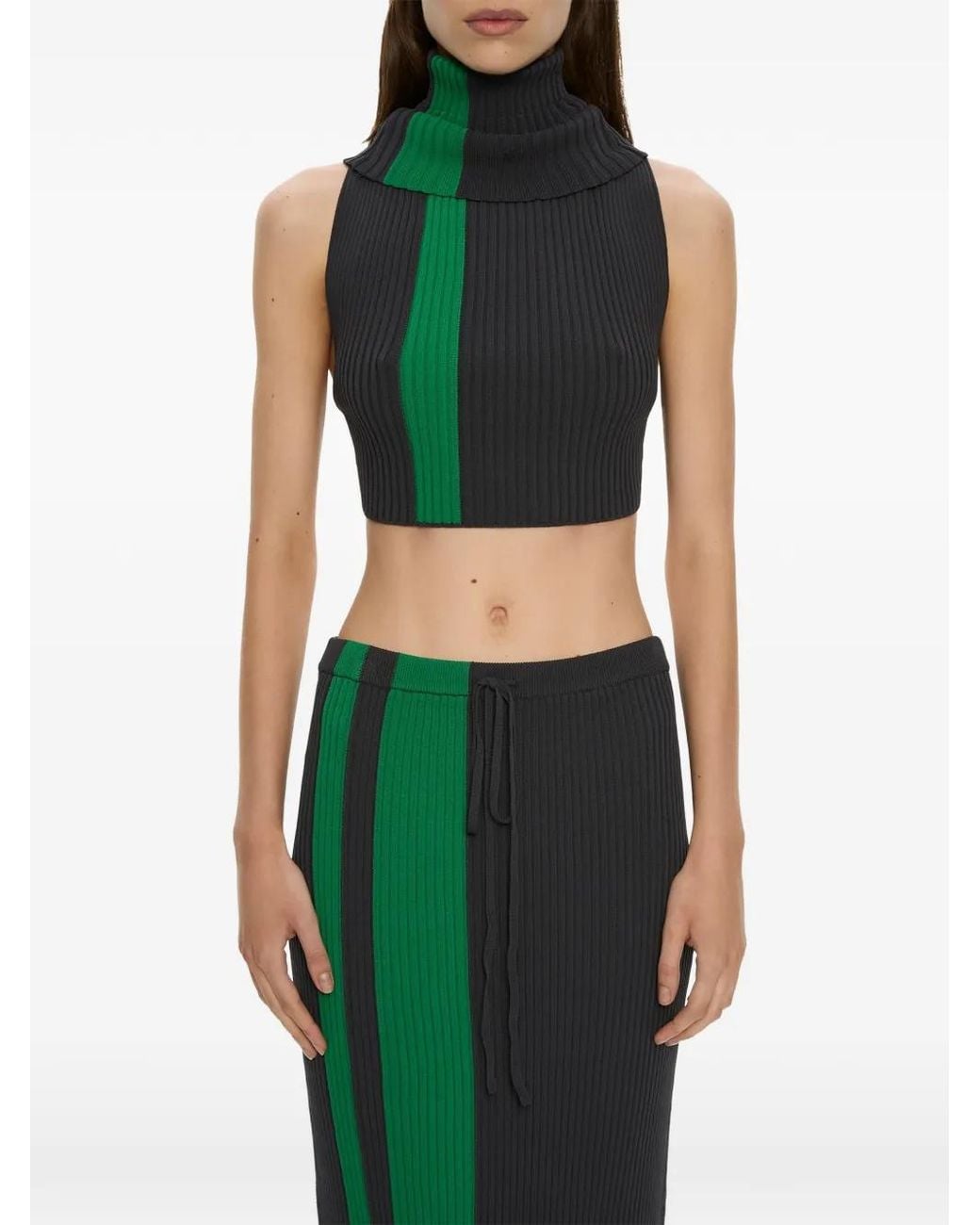 Christopher Esber Green Mach Stripe Tank Top