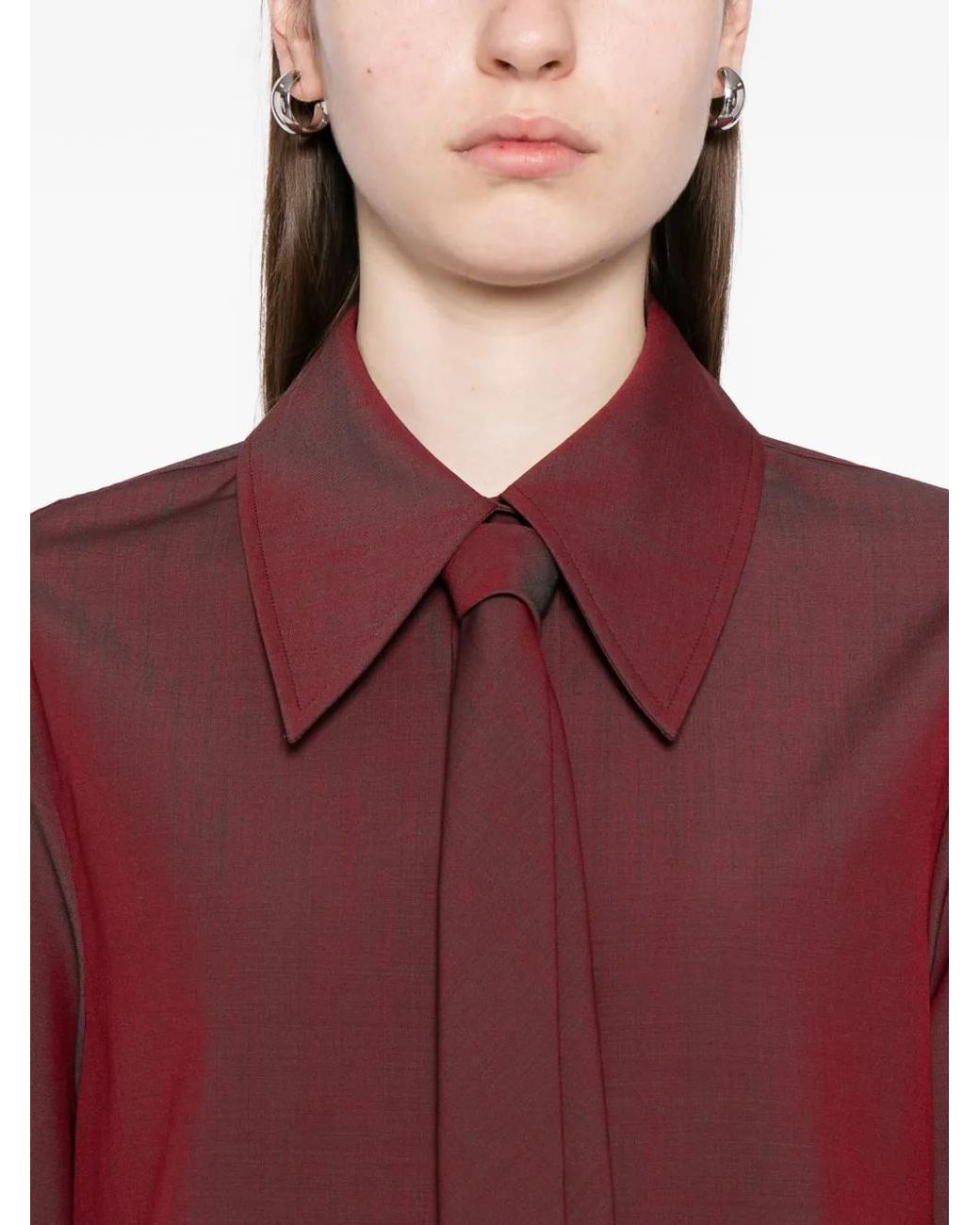 Jil Sander Purple Tie Poplin Shirt