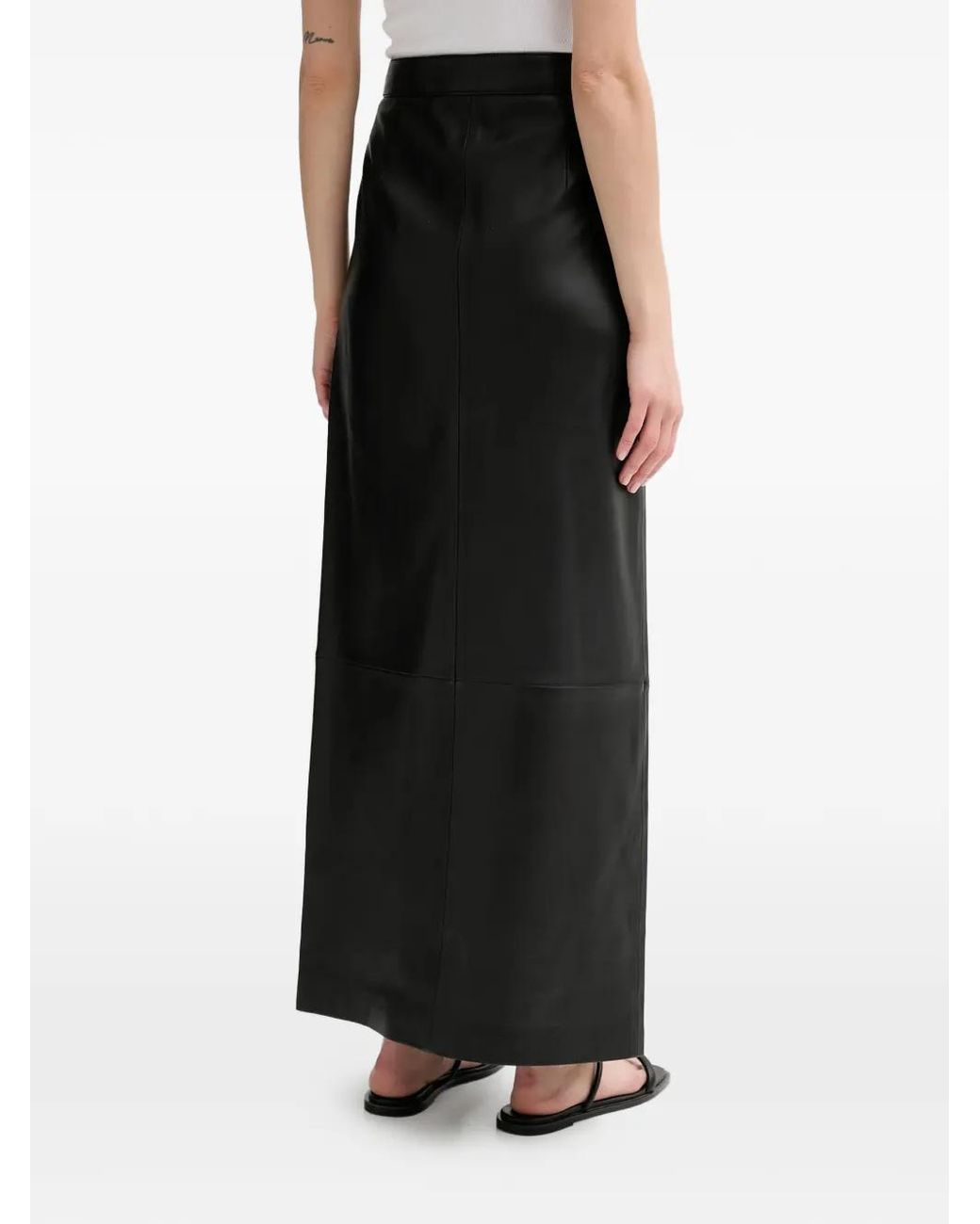 Filippa K Black Slit-Detail Maxi Skirt