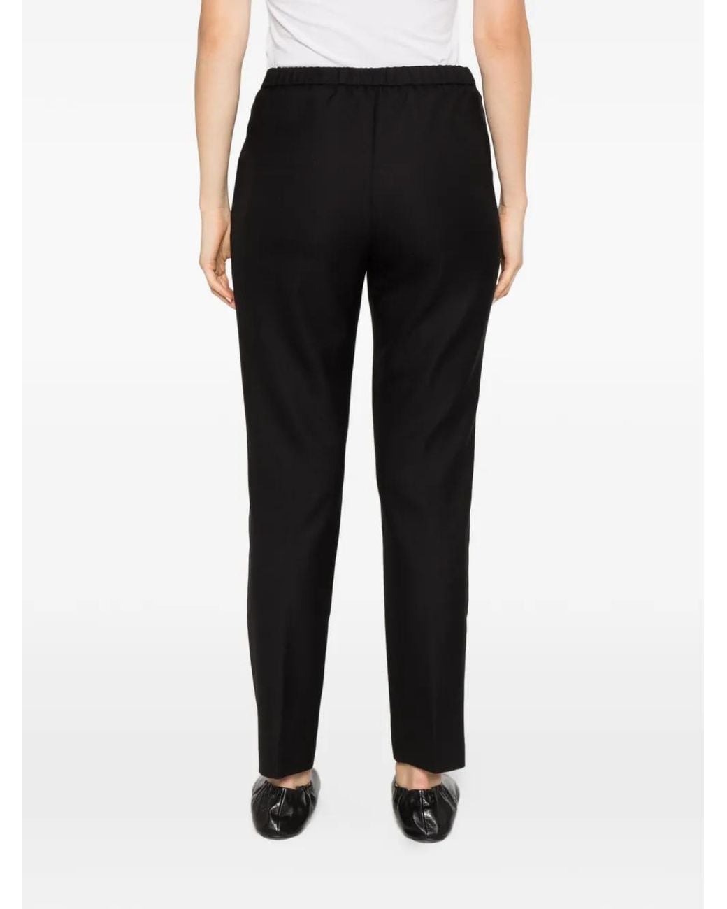 Herno Black Pleated Straight-Leg Trousers