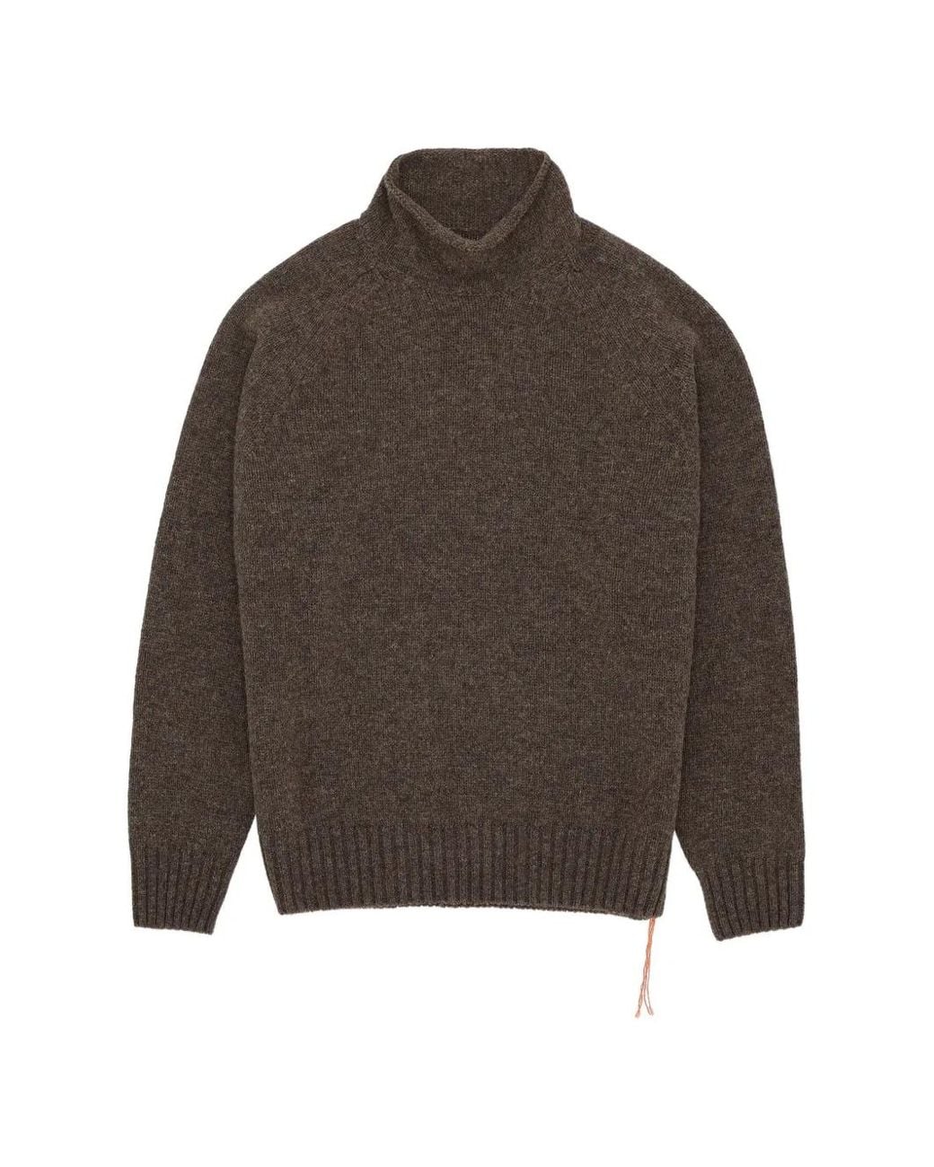 Fortela Brown Roll Neck Stitch Sweater for men