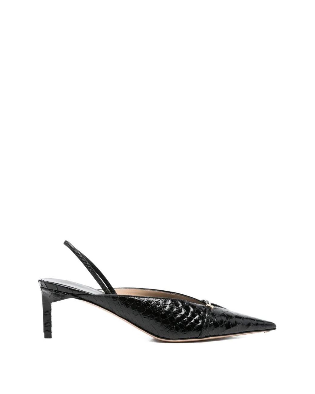 Tom Ford White 65 Patent Python-Printed Slingback Pumps