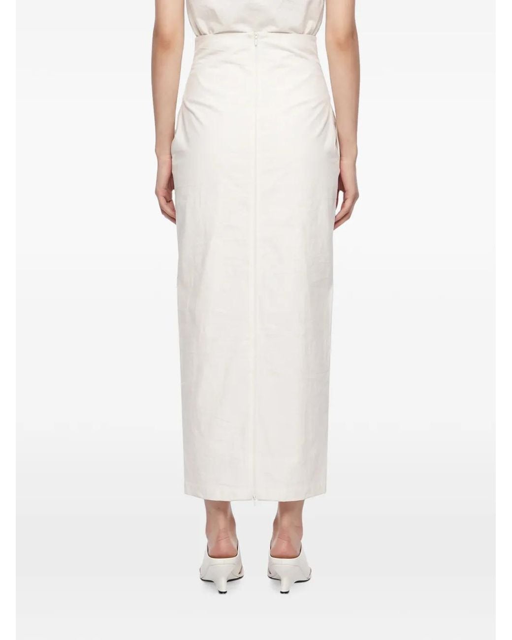 Issey Miyake White Allow Maxi Skirt