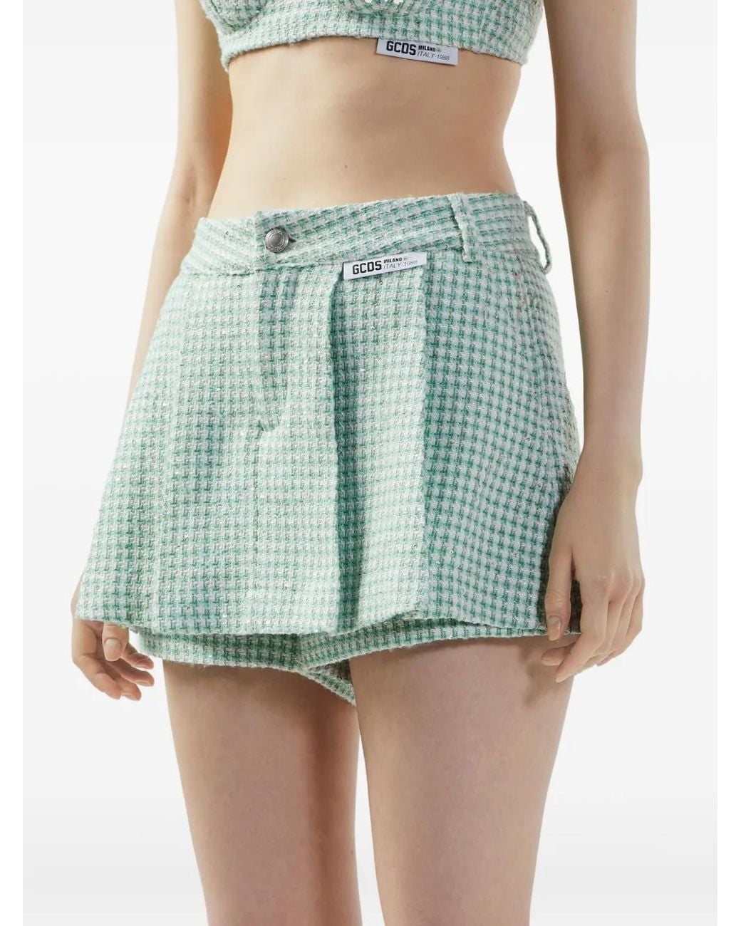 Gcds Geruite Shorts in het Blue