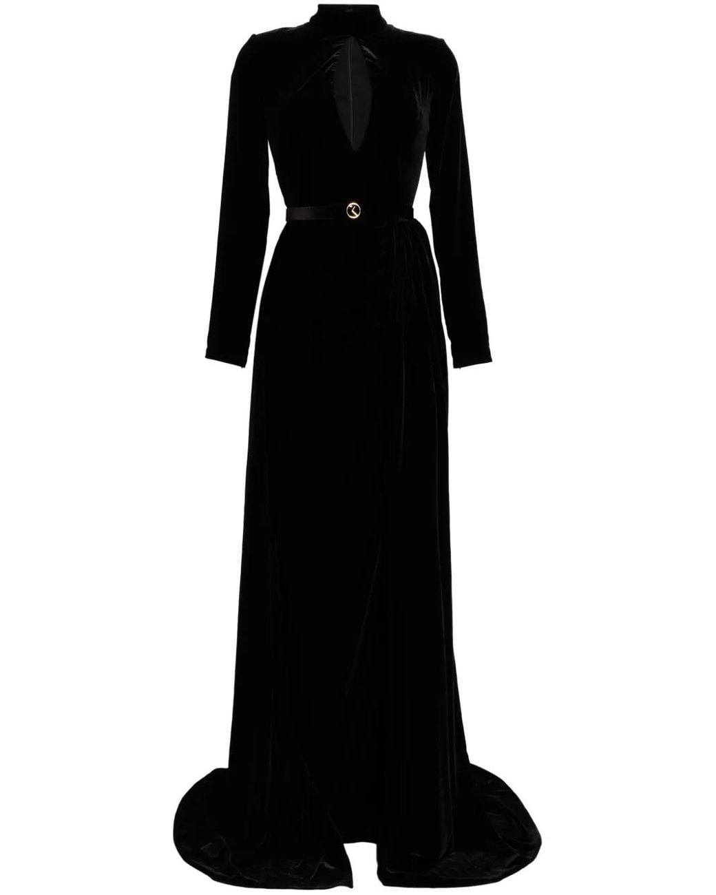 Saiid Kobeisy Black Velvet Long Dress