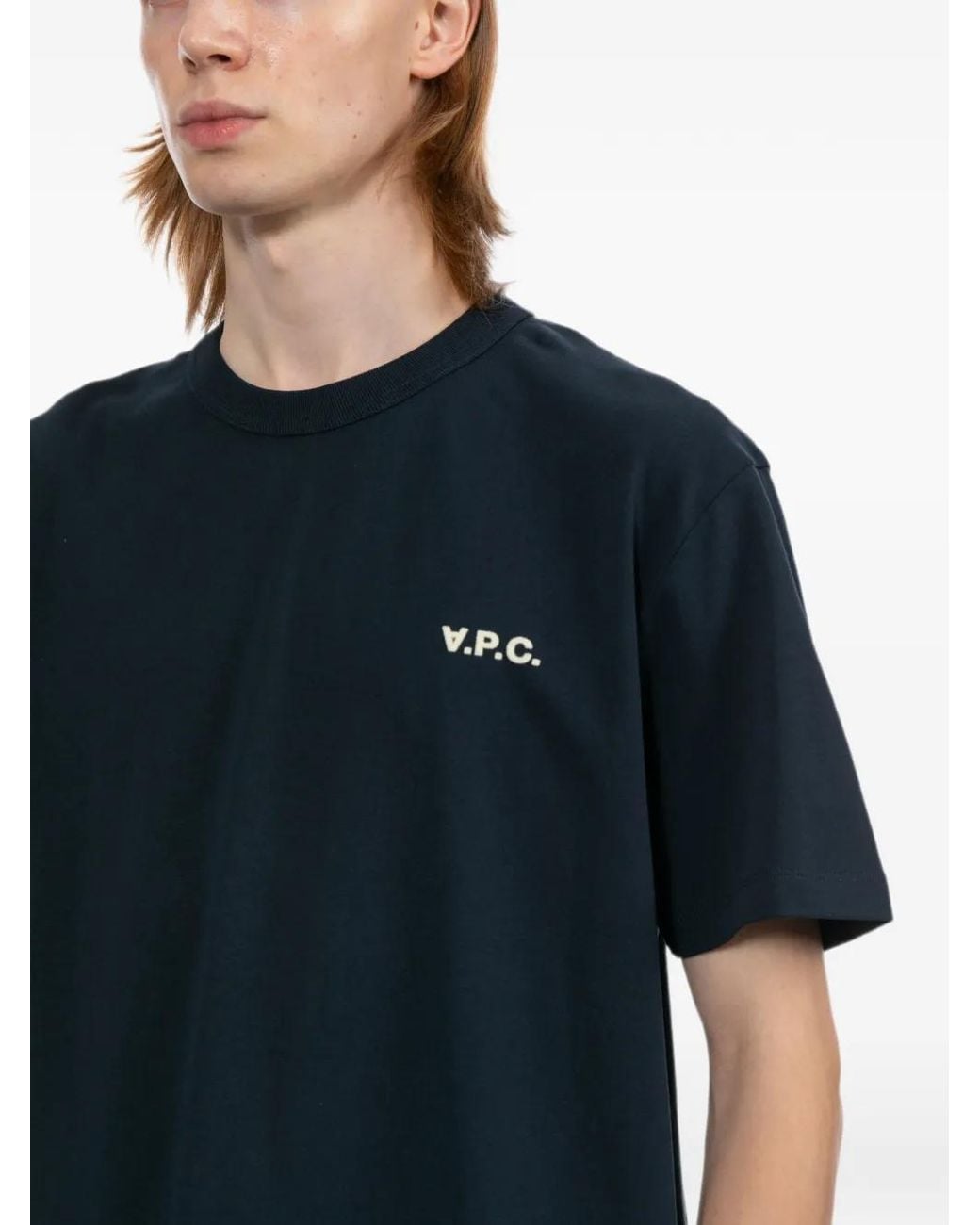 A.P.C. Blue V.P.C. Logo-Print T-Shirt for men