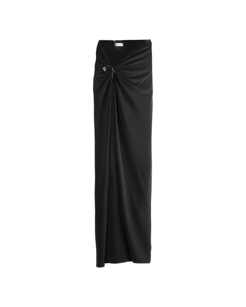 GRACE LING Black Key-Detail Maxi Skirt